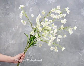 37&quot; Faux Enkianthus Quinqueflorus Stem - Artificial Flower - White