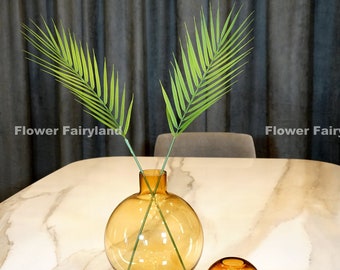 Set of 2 - 24" Faux Areca Palm Leaf Stem | High Quality Artificial Plant | DIY Greenery | Home Decoration | Gifts - Green (Set of 2)