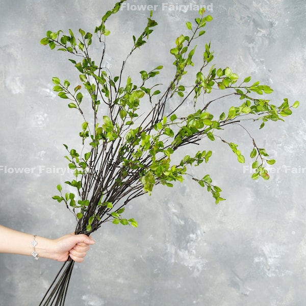 Tige de feuille décorative de 39 po. | Plante artificielle | Décoration de mariage/maison | Cadeaux - Vert