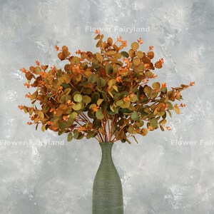 28“ Eucalyptus Leaf Branch | Artificial Plant | Wedding/Home Decoration | Gifts - Orange