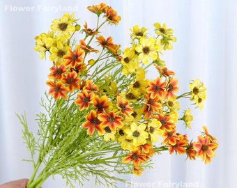 Chrysanthemum Stem | Chrysanthemum Bouquet | Artificial Flower | DIY | Wedding | Home Decor | Gifts - Orange -Yellow -Plum