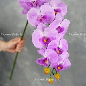 38&quot; Real Touch 9 Heads Orchid Stem - Artificial Flower - Light Purple