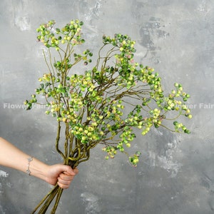 29" Faux Berry Stem | Artificial Fruits | Kitchen/Wedding/Home Decoration | Gifts - Green