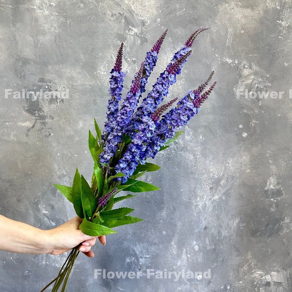 Faux Speedwells Bouquet | Speedwells Stem | Artificial Flower | DIY | Centerpieces | Floral | Wedding/Home Decors | Gifts - Violet Blue