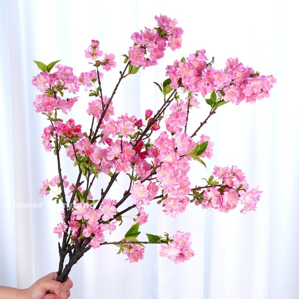 Cherry Blossom Bouquet | Cherry Blossom Stem | High Quality Artificial Flower | Vase/Wedding/Home Decoration | Gifts - Pink