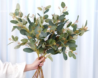 Seeded Eucalyptus Stem | Artificial Plant | DIY | Greenery | Floral | Home decor | Wedding/Home Decoration | Gifts - Green