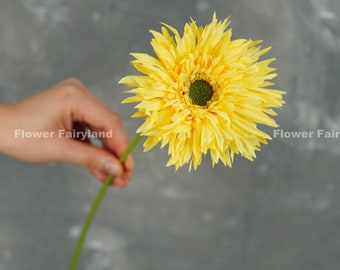 Faux Gerbera Daisy Stem | Artificial Flower | Wedding/Home Decoration | Gifts - Yellow