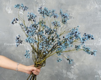 29" Faux Blue Berry Stem | Artificial Fruits | Kitchen/Wedding/Home Decoration | Gifts - Blue