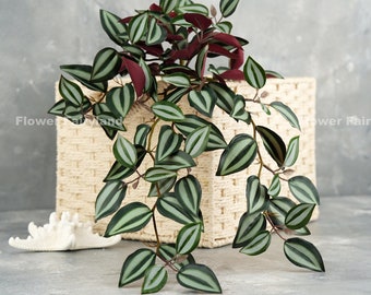 18" Faux Tradescantia Zebrina Inchplant | Artificial Hanging Plant | DIY Greenery | Wall/Pot/Vase/Home Decoration | Gifts