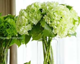 Real Touch Huge Hydrangea Stem | Extremely Realistic Artificial Flower | Centerpiece | Wedding/Home Decoration | Gifts - Pale Green