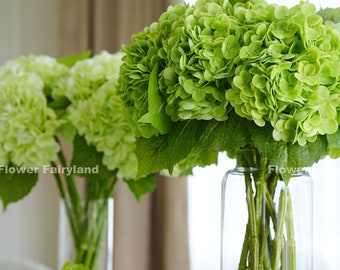 Real Touch Huge Hydrangea Stem - Artificial Flower - Green