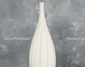 Tall and Elegant White Ceramic Vase