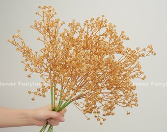 Decorative Gold Color Baby's Breath Branch | Artificial Flower | Floral | Wedding/Home Decoration | Gifts - Gold