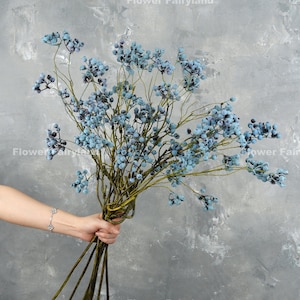 29" Faux Blue Berry Stem | Artificial Fruits | Kitchen/Wedding/Home Decoration | Gifts - Blue