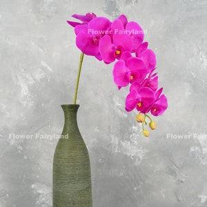 38 Real Touch 9 Heads Orchid Stem High Quality Artificial Flower DIY Floral Centerpiece Wedding/Home Decoration Gifts Magenta image 4