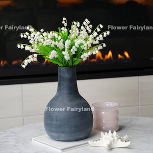 Set of 10 - Faux Lily of the Valley Flower Stem | Artificial Flower | Wedding/Home Decoration | Gifts - White (Set of 10)