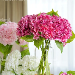 Fiore di ortensia enorme al tatto / Fiore artificiale estremamente realistico / Centrotavola / Decorazione per matrimoni/casa / Regali - Royal Fuchsia