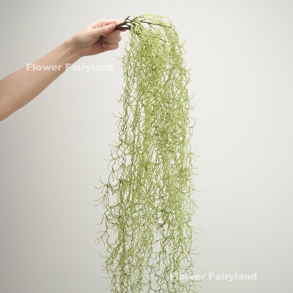 34" Faux Spanish Moss Airplants | Hanging Vines | Artificial Plant | Greenery | DIY Floral | Wall/HomeWedding Decoration - Dusty Green