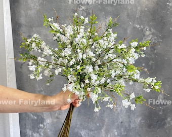 Faux Wax Flower Bouquet | Wax Flower | Artificial Flower | DIY | Floral | Centerpieces | Wedding/Home Decoration | Gifts - White