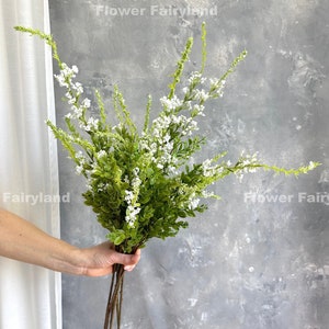 Faux Sage Bouquet | Sage Stem | Artificial Flower | Centerpieces | Floral | DIY | Wedding/Home Decors | Gifts - White