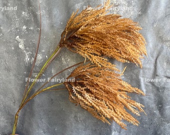 41" Faux 2 Heads Pampas Reed Grass Branch | Artificial Plant | Wedding/Home Decoration | Floral | Gifts - Multi-color