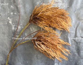 41" Faux 2 Heads Pampas Reed Grass Branch - Artificial Plant - Multi-color