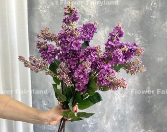 Faux Lilac Flower Bouquet  | Lilac Stem | Artificial Flower | DIY | Floral | Centerpieces | Wedding/Home Decors | Gifts - Dark Mauve