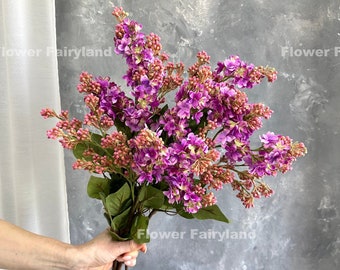 Faux Lilac Flower Bouquet  | Lilac Stem | Artificial Flower | DIY | Floral | Centerpieces | Wedding/Home Decors | Gifts - Bright Purple