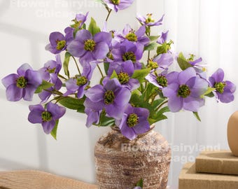 Faux Helleborus Stem - Artificial Flower - Purple