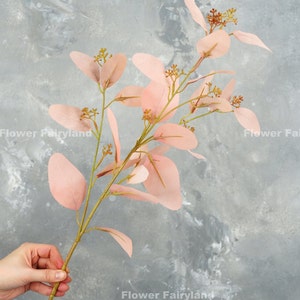 Seeded Eucalyptus Stem Artificial Plant DIY Greenery Floral Home decor Wedding/Home Decoration Gifts Pale Pink image 3