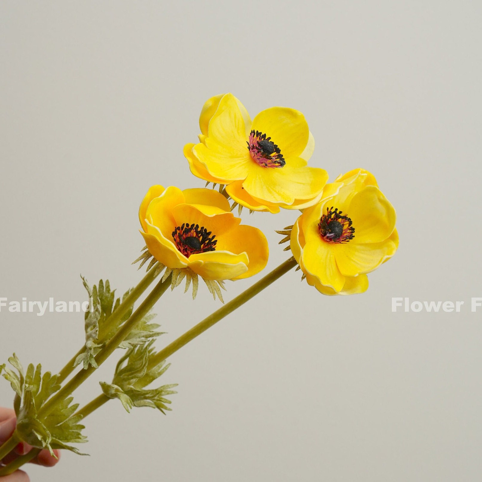 Faux Poppy Anemone Stem Artificial Flower DIY Floral Etsy