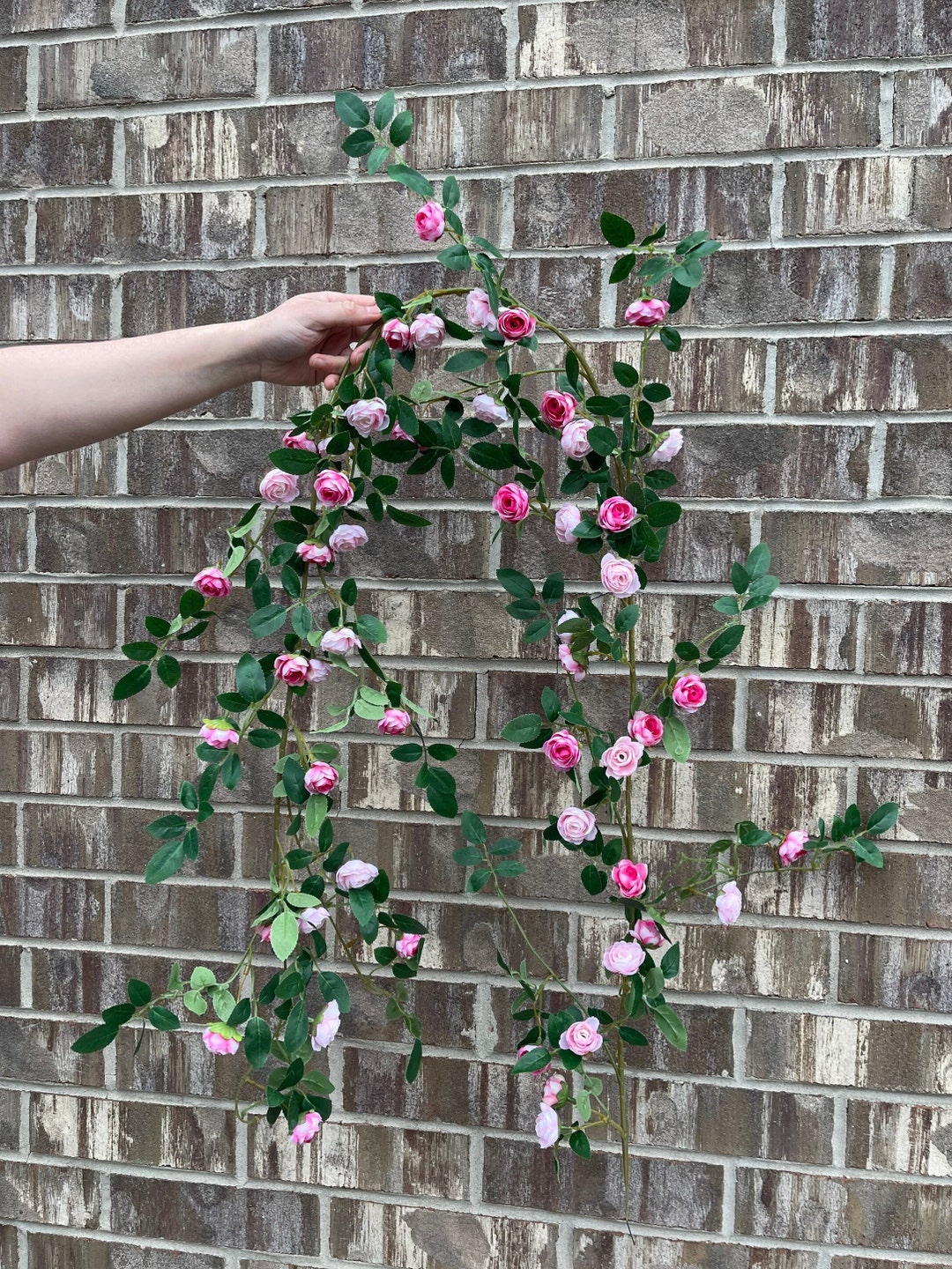 72" Mini Rose Garland | Artificial Flower Garland | Hanging Vine | Wall/wedding/home Decoration ...