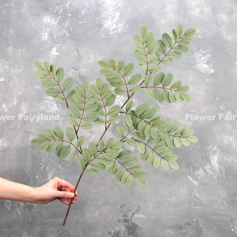 Realistic Senna Siamea Tree Branch High Quality Artificial Plant DIY Greenery Wedding/Home Decorations Gifts Dusty Green image 2