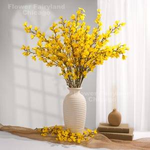 Forsizia artificiale / Fiore artificiale di alta qualità / Fai da te / Centrotavola / Floreale / Decorazioni per matrimoni/casa / Regali - Giallo oro