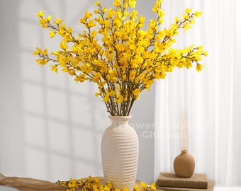 Fausse branche de forsythia - Fleur artificielle - Jaune doré