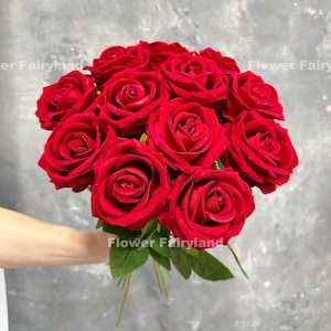 Faux Rose - Artificial Flower - Red