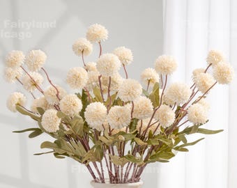 Crisantemo artificial - Flor artificial - Marfil