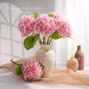 Hydrangea Stem - Artificial Flower - Pink