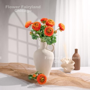 Faux Ranonkel - Kunstbloem - Oranje