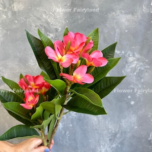 Faux Plumeria Frangipani - Artificial Flower - Bright Pink