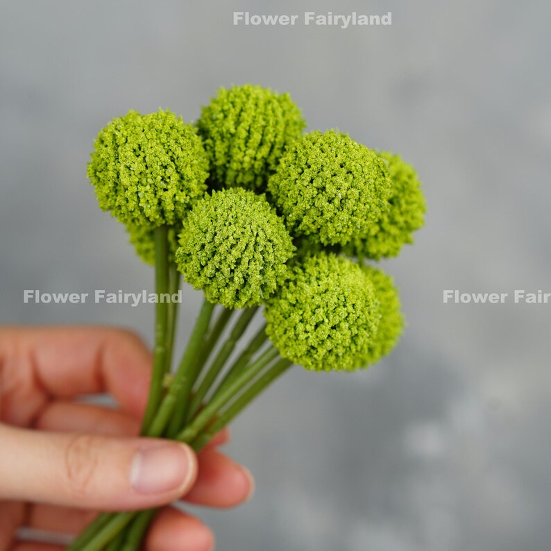 9 Stems Faux Billy Buttons Artificial Flower DIY Floral Etsy