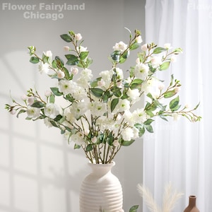 Faux Camellia | High Quality Artificial Flower | DIY | Floral | Centerpieces | Wedding Bouquet | Home Decors | Gifts - White