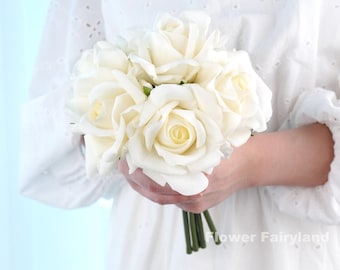 5 Stems Real Touch Rose Bouquet - Artificial Flower - Multi-color