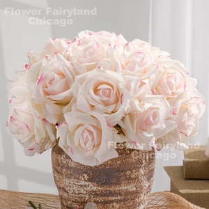 Real Touch Rose Bouquet - Artificial Flower - Pink Edge