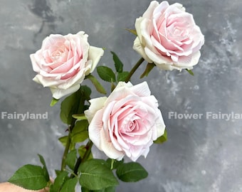 Faux Rose Stem | High Quality Artificial Flower | DIY Floral | Wedding/Home Decoration | Gifts - Light Pink