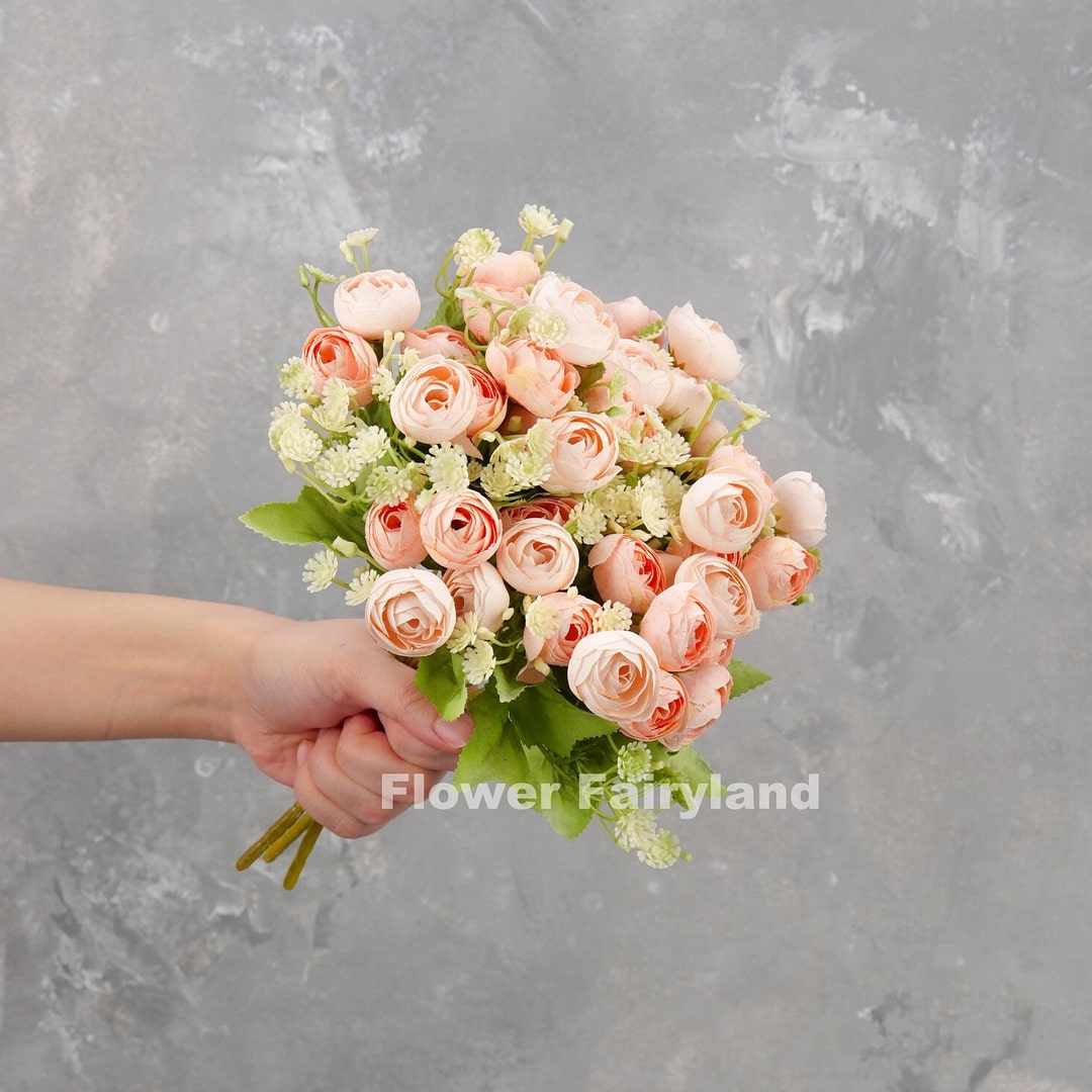 15 Heads Mini Rose Small Bouquet | Artificial Flower | Wedding/home ...