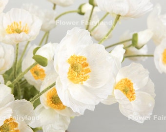 4 Heads Poppy Stem | High Quality Artificial Flower | DIY | Floral | Wedding/Home Decoration | Gifts - Multi-color