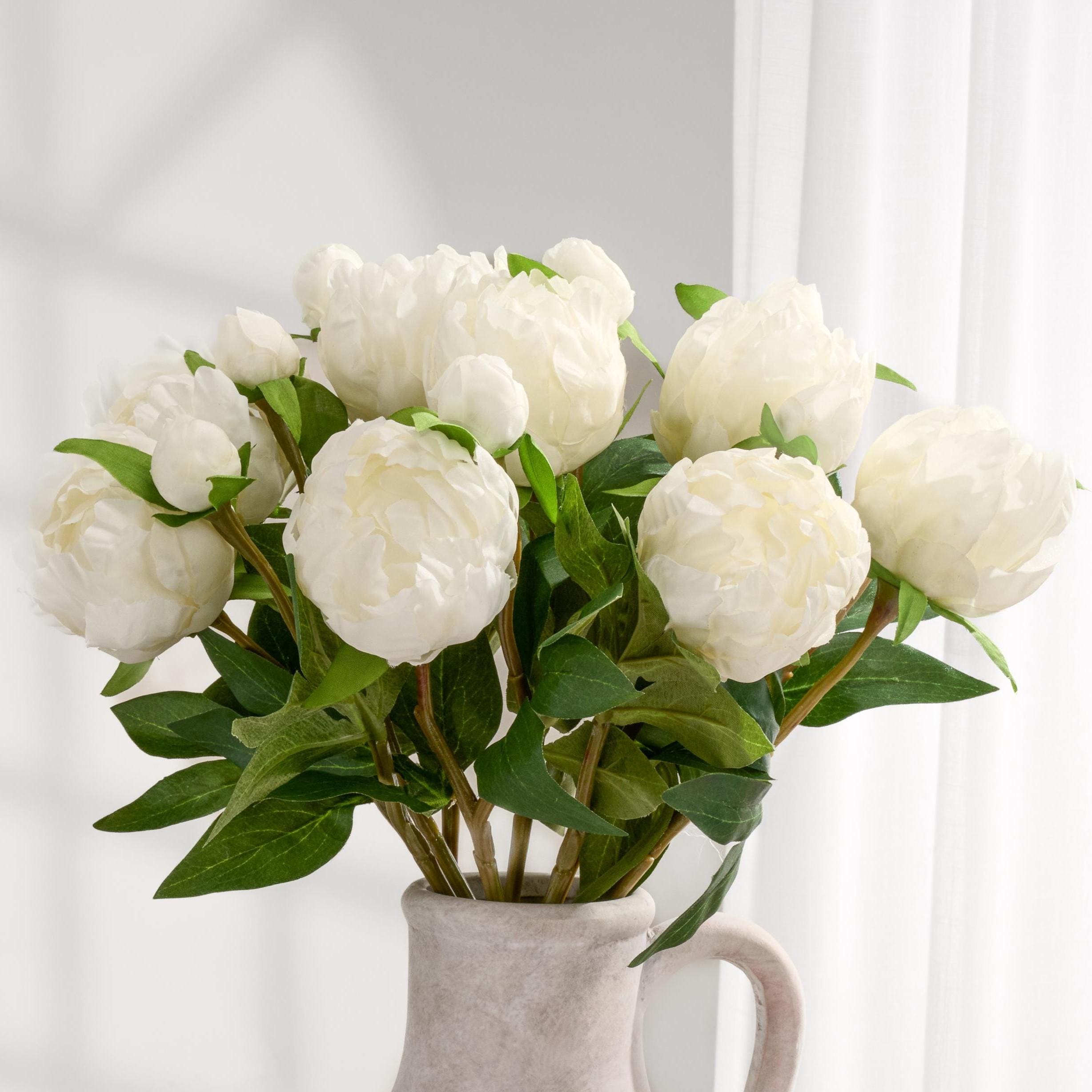 Faux Peony - White