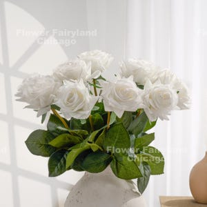 Real Touch Rose Stem - Artificial Flower - White