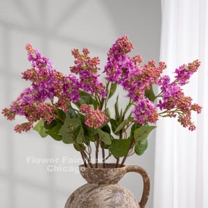 Faux Lilac Flower | High Quality Artificial Flower | DIY | Centerpieces | Wedding Flowers | Home Decors | Gifts - Bright Purple